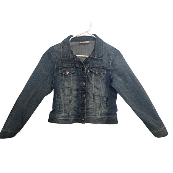 Y2K Revolution by Ricki's Streetwear Denim Lightweight Button Front Jacket Sz M - Picture 1 of 15